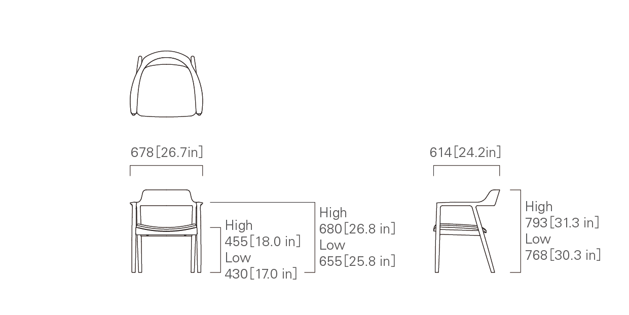 WIDE ARMCHAIR Low/High