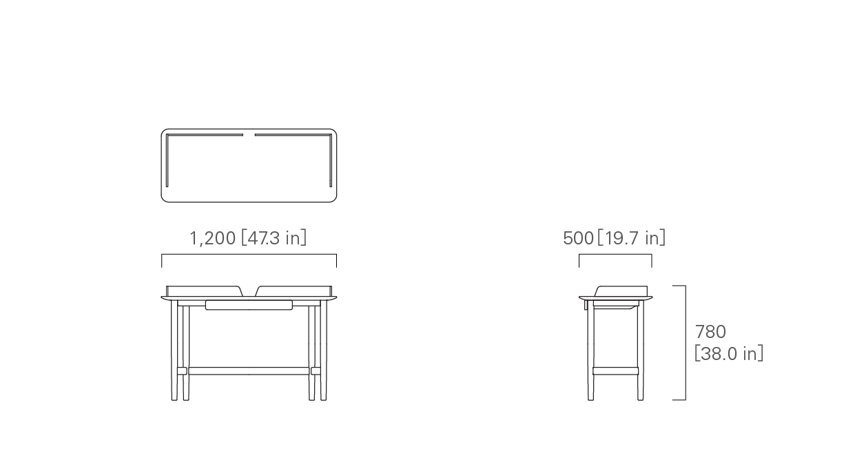 DESK 120 (with panel and drawer)