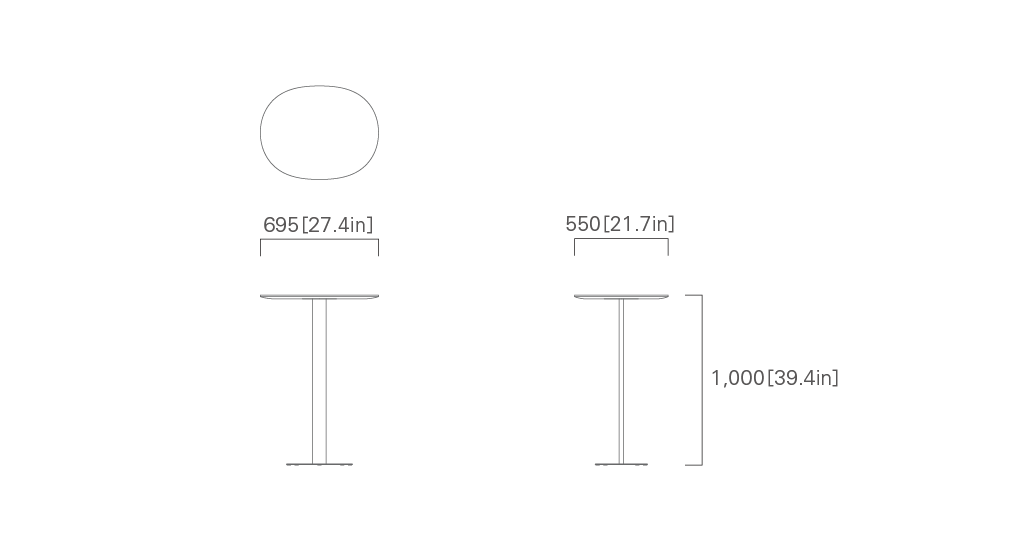 BAR TABLE 70 (oval) High