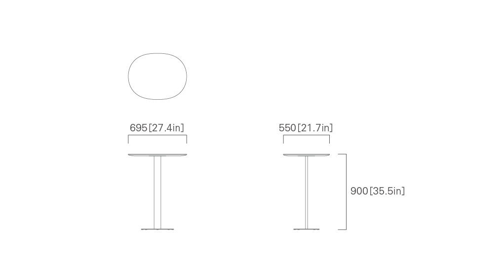 BAR TABLE 70 (oval) Mid