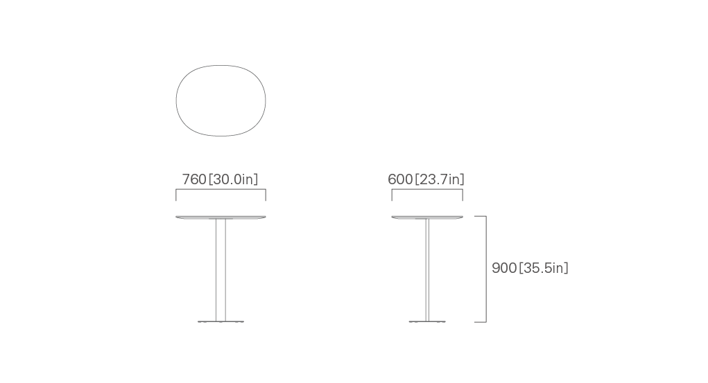 BAR TABLE 76 (oval) Mid